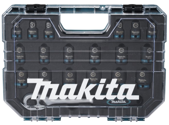 Makita E-30069  19 dílná sada nástrčných klíčů  1/2 čtyřhran IMPACT BLACK v plastové krabičce