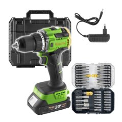 Procraft PA18LiH-1B-C aku vrtací šroubovák 20 V 1x2Ah + BS-37 sada bitů