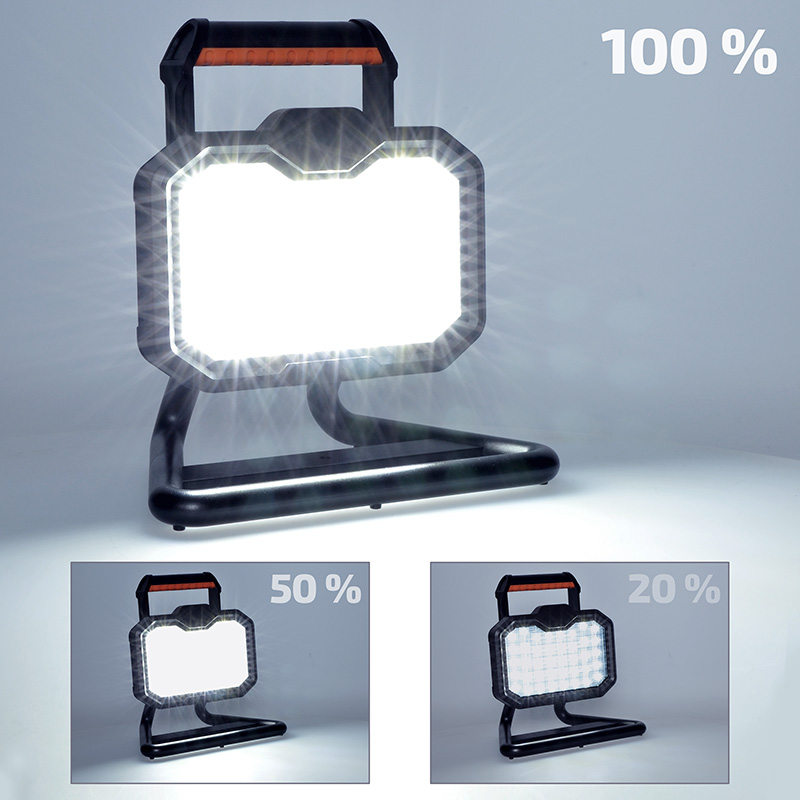 Solight WM-20W-RE LED reflektor 20W, přenosný, nabíjecí, 2000lm, oranžovo-černý