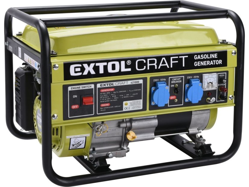 EXTOL CRAFT 421000 elektrocentrála benzínová, 6,5HP/2,8kW