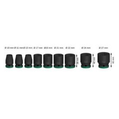 Bosch 9 dílná sada nástrčných hlavic 10-27 mm Pro Impact 1/2" 2608003038