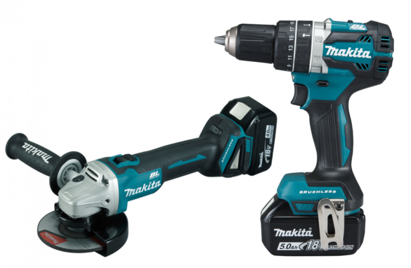 Makita DLX2210TJ1 aku sada DGA506 DHP484 Li ion 18V 5 0Ah Elvin.cz