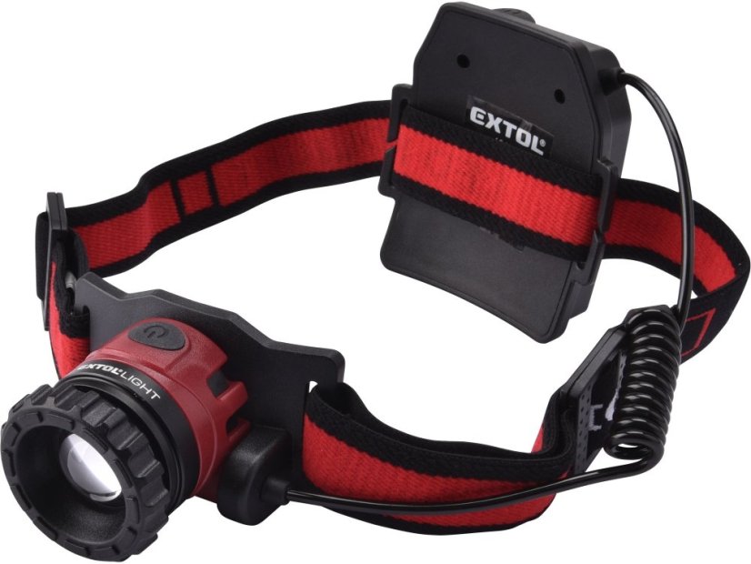 EXTOL LIGHT 43190 čelovka 450lm CREE XPL, USB nabíjení, 10W CREE XPL, funkce ZOOM