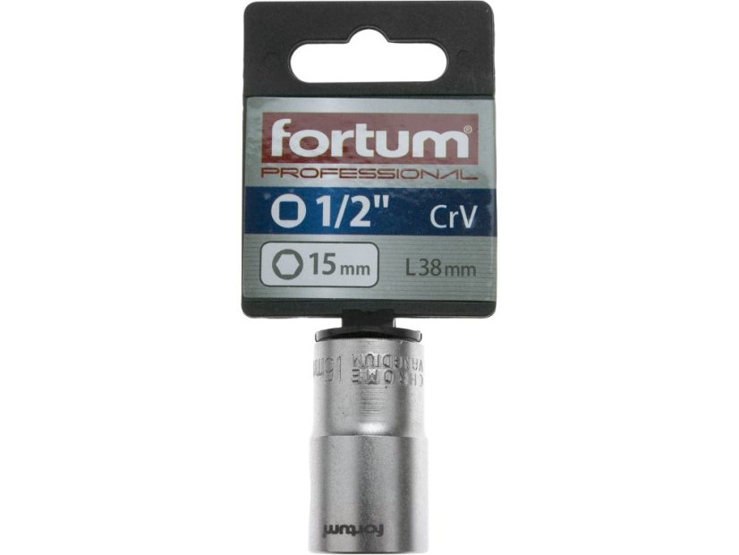 FORTUM 4700415 hlavice nástrčná 1/2", 15mm, L 38mm