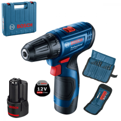 Bosch GSR 120-LI aku vrtací šroubovák 12V 2x2,0Ah + 23dílná sada vrtáků a bitů