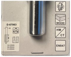 Makita D-67963 Drážkovací fréza 2 břit stopka 12 mm,22x32x73 mm