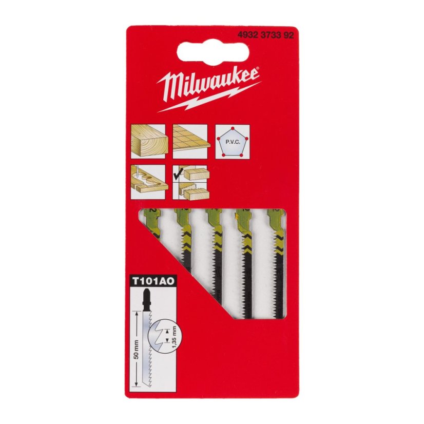 Milwaukee pilový plátek T 101 AO do přímočaré pily 50x1.35 mm 5 ks 4932373392