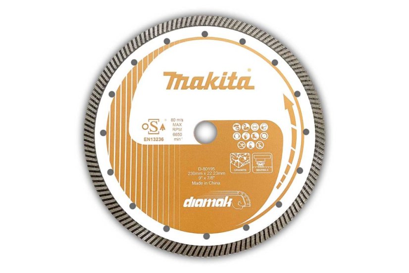 Makita D-80195 230x22.23mm diamantový kotouč řezný Diamak Turbo