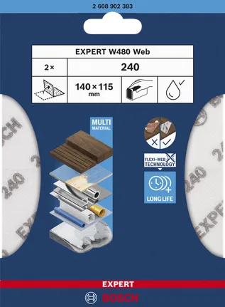 Bosch brusná síť Expert W480  G240, 2ks 2608902383