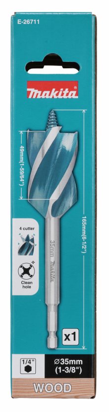Makita E-26711 vrták do dřeva 35x165mm čtyřbřitý šestihran 1/4"