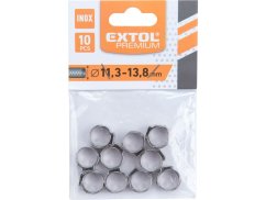 EXTOL PREMIUM 8865171 spona na hadici, 10ks, ?13,8mm, INOX