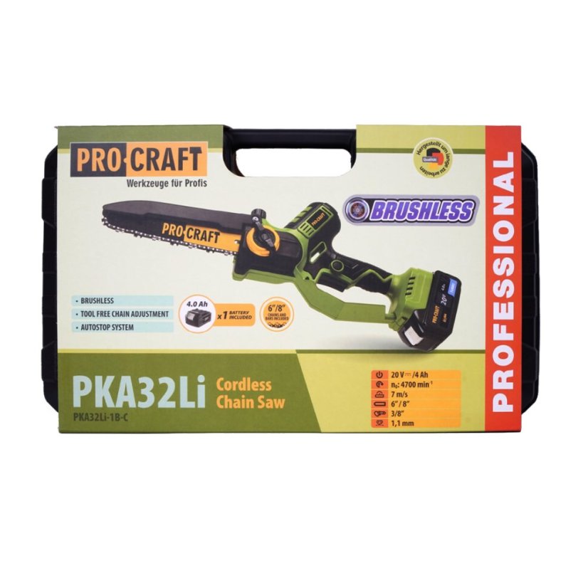 Procraft SPKA32Li/ES32Li/EP2.0 sada aku ruční pilka PKA32Li a nůžky na větve ES32Li + nástavec EP2.0R 20V 1x4Ah 1x2Ah