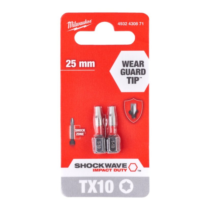 Milwaukee Šroubovací bity TX SHOCKWAVE™ IMPACT DUTY 4932430871
