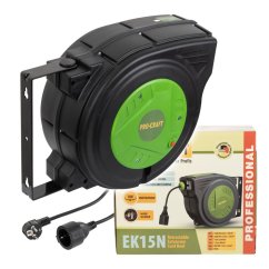 Procraft EK15N samonavíjecí prodlužovací kabel, buben 15m + 1m