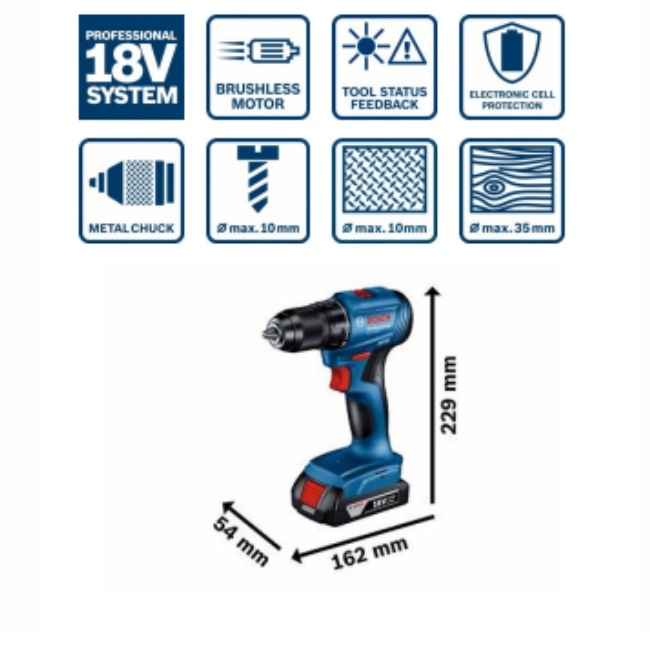 Bosch GSR 185-LI aku vrtací šroubovák 18V 2x2.0Ah kufr