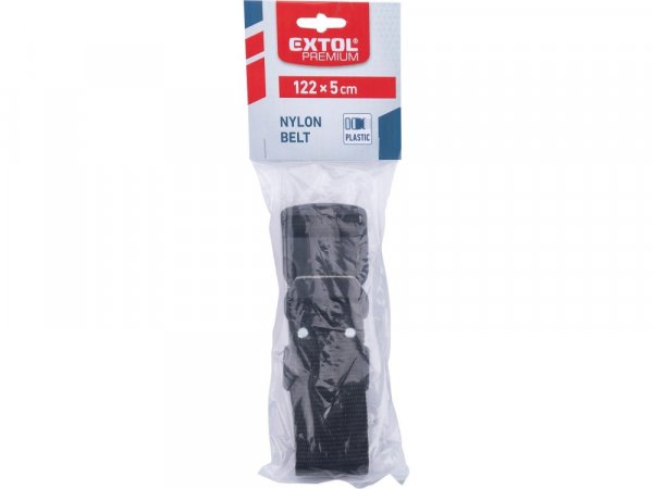 EXTOL PREMIUM 8858009 opasek nylonový černý, š.5cm x d.122cm, plast. přezka, nylon
