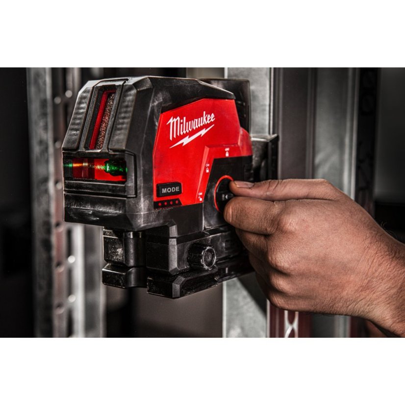 Milwaukee M12 CLLP-301C zelený kombinovaný křížový liniovo-bodový laser 1x 3Ah 4933478100