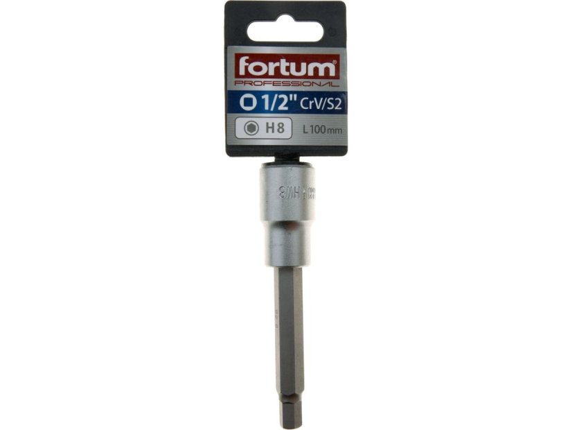 FORTUM 4700628 hlavice zástrčná 1/2" prodlouž. imbus, H 8, L 100mm