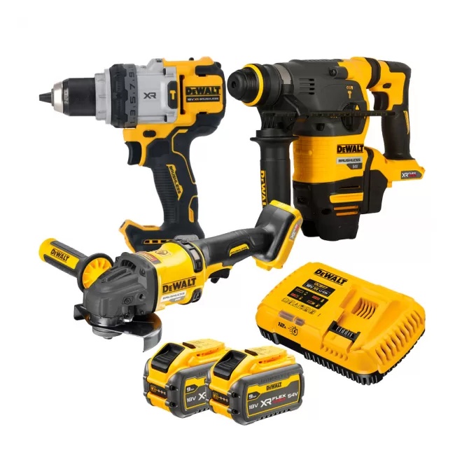DeWALT DCK319X2T aku sada nářadí DCD1007+DCH333+DCG418 FLEXVOLT 54V 2x9Ah