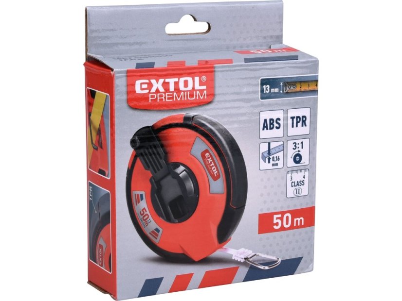 EXTOL PREMIUM 8821095 pásmo ocelové, 50m,š. pásku 13mm