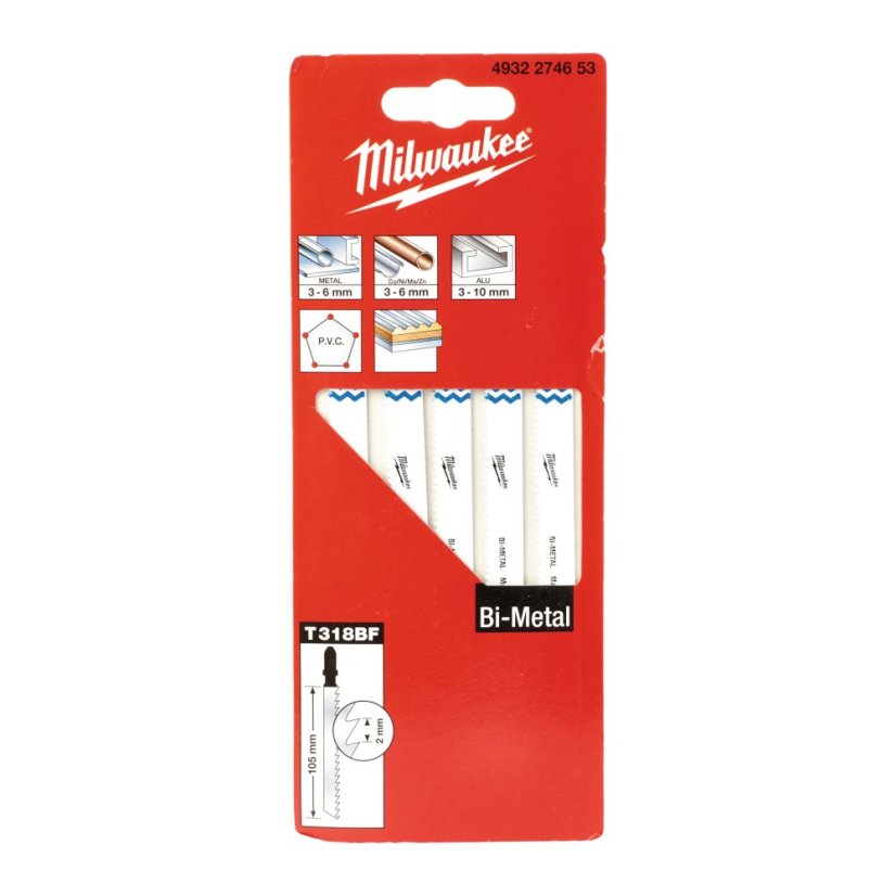 Milwaukee 105x2 mm pilový plátek do přímočaré pily T 344 BF 5 ks 4932274653