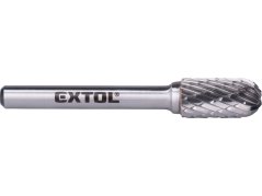 EXTOL INDUSTRIAL 8703724 fréza karbidová, válcová s kulovým čelem, pr.10x20mm/stopka 6mm,sek střední (double-cut)