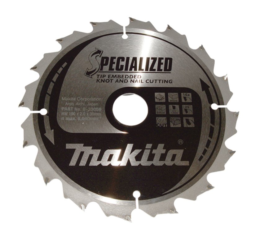 Makita B-33059 kotouč pilový dřevo SPECIALIZED se zapuštěnými zuby 190x2x30mm 16Z = old B-09357 Makita B-33059 kotouč pilový dřevo SPECIALIZED se zapuštěnými zuby 190x2x30mm 16Z = old B-09357
