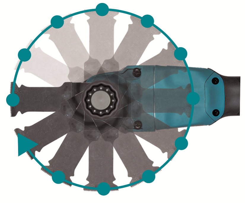 Makita DTM53RTJX1 aku MultiTool s příslušenstvím Li-ion LXT 18V 2x5Ah