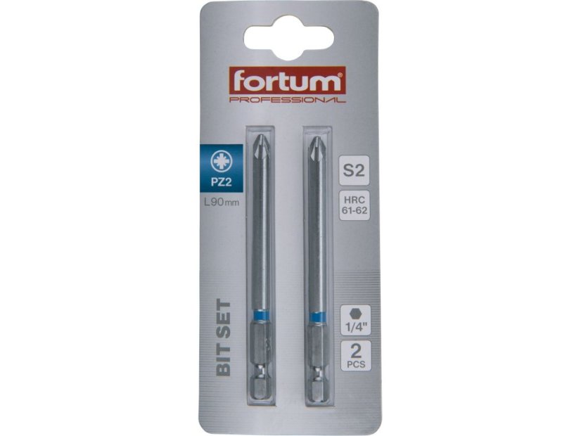 FORTUM 4741322 hrot křížový pozidriv, sada 2ks, PZ 2x90mm, S2