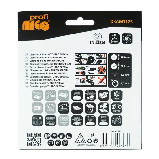 MAGG Profi DKAMT125 diamantový kotouč TURBO SPECIAL 125x22,2mm