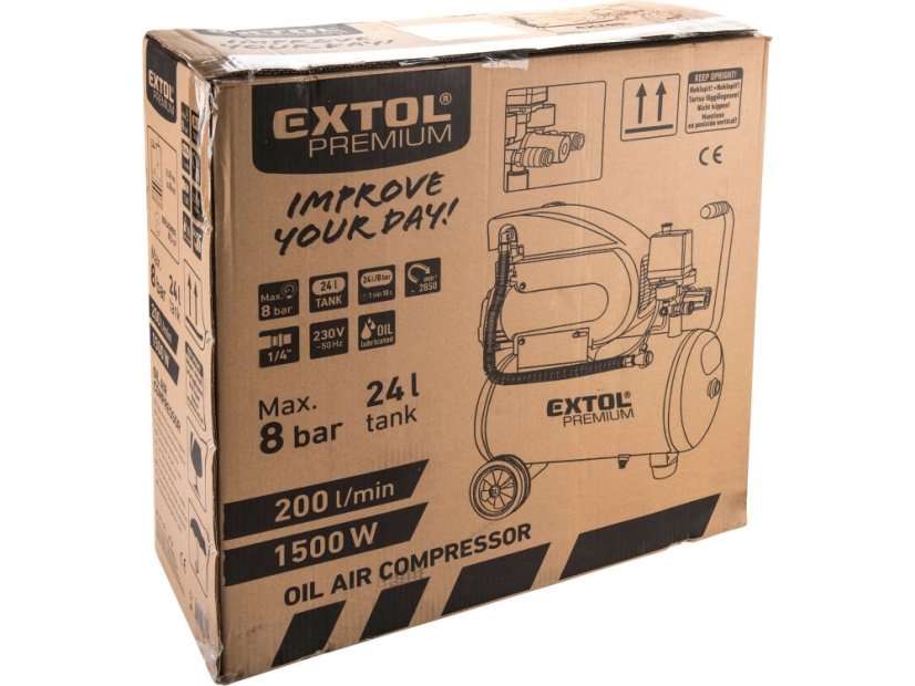 EXTOL PREMIUM 8895310 kompresor olejový 1500W, 24l