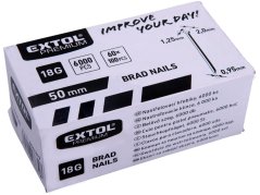 EXTOL PREMIUM 8862619 hřebík nastřelovací, 6000ks, 50mm, 18G, typ F, hlava 2mm, 1,25x0,95mm