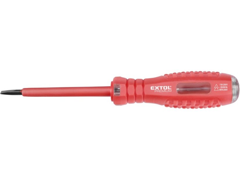 Extol Premium zkoušečka napětí 110-250V, plochá (-), 160mm