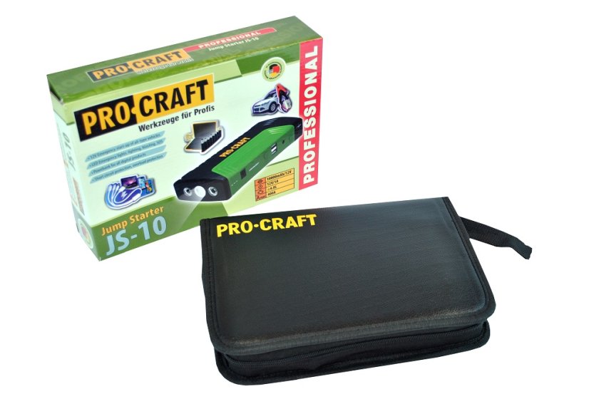 Procraft JS-10 jump starter s funkcí Powerbanka