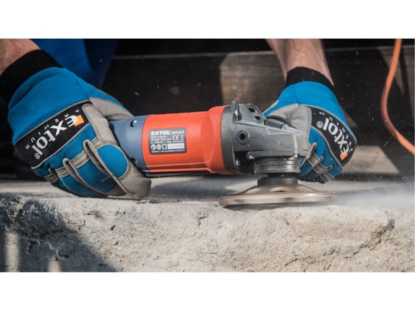 EXTOL PREMIUM 8892025 bruska úhlová s pádlovým vypínačem, 125mm, 900W