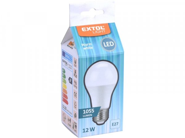EXTOL LIGHT 43004 žárovka LED klasická, 12W, 1055lm, E27, teplá bílá