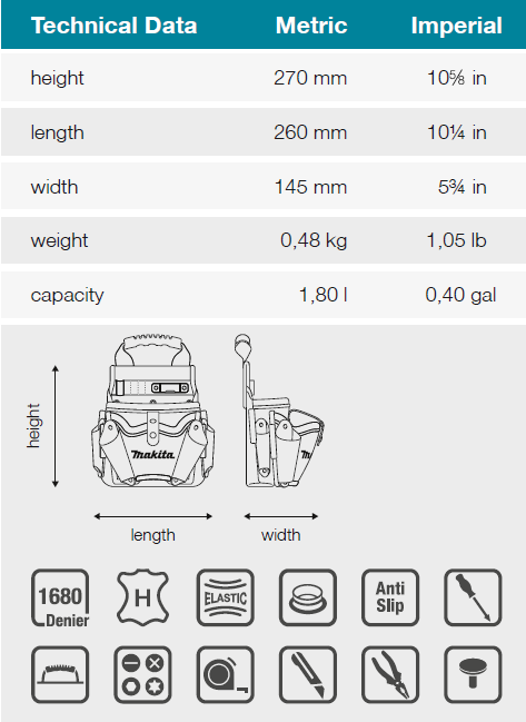 Makita E-15182 brašna univerzální 260x145x270mm=oldE-05125