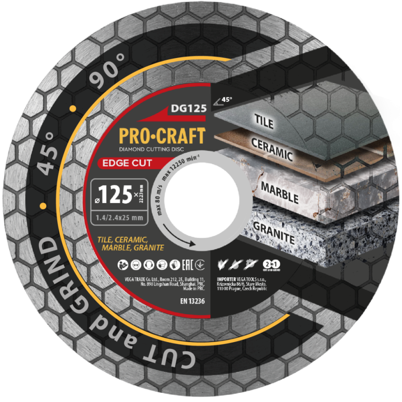 Procraft DG125 diamantový kotouč Edge Cut 125mm