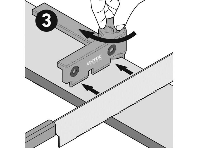 EXTOL PREMIUM 8812291 pokosová nastavitelná řezací šablona, s magnety