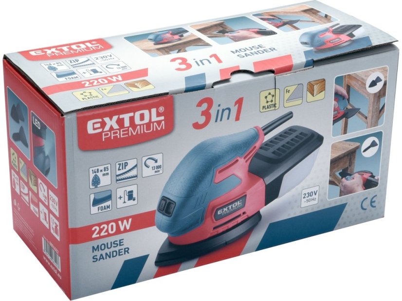 EXTOL PREMIUM 8894002 bruska vibrační 3v1, delta, 220W