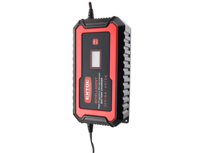 EXTOL PREMIUM 8897303 autonabíječka 9 stupňová, řízená mikroprocesorem, 12V/6V, 8A