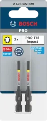 Bosch bit PRO Torx Impact, T15, 55 mm, 2 ks 2608522529