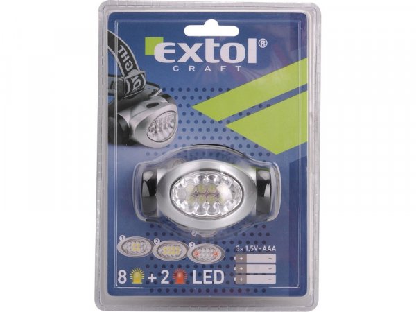 EXTOL CRAFT 8862100 čelovka 8 + 2 LED diod