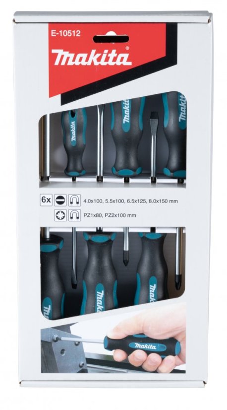 Makita E-10512 sada poklepových šroubováků 6ks (SL+PZ)