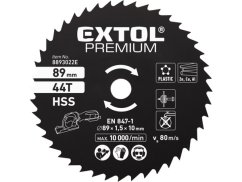 EXTOL PREMIUM kotouč pilový HSS, ⌀89x1x10mm, 44T