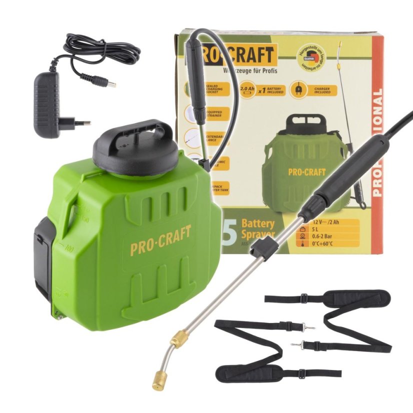 Procraft AS5 aku postřikovač 12 V 2Ah 5l