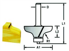 Makita D-48773 Profilová fréza s ložiskem stopka 8 mm,31,8x12,7x56 mm