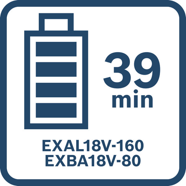 EXAL18V-160 EXBA18V-80 39 min.