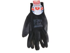 EXTOL PREMIUM 8856636 rukavice z polyesteru polomáčené v PU, černé, velikost 9"