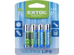 EXTOL ENERGY 42001 baterie zink-chloridové, 4ks, 1,5V AA (R6)